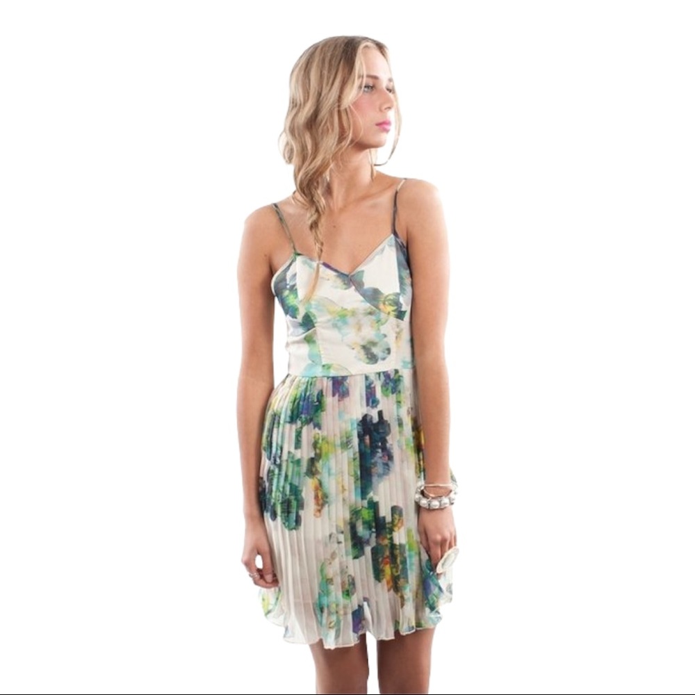 Jack BB Dakota Monique Pleated Floral Dress Sz S